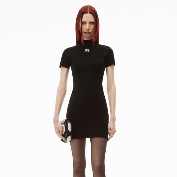 Alexander Wang mock neck tee dress in bodycon knit - Picture 5 of 8
